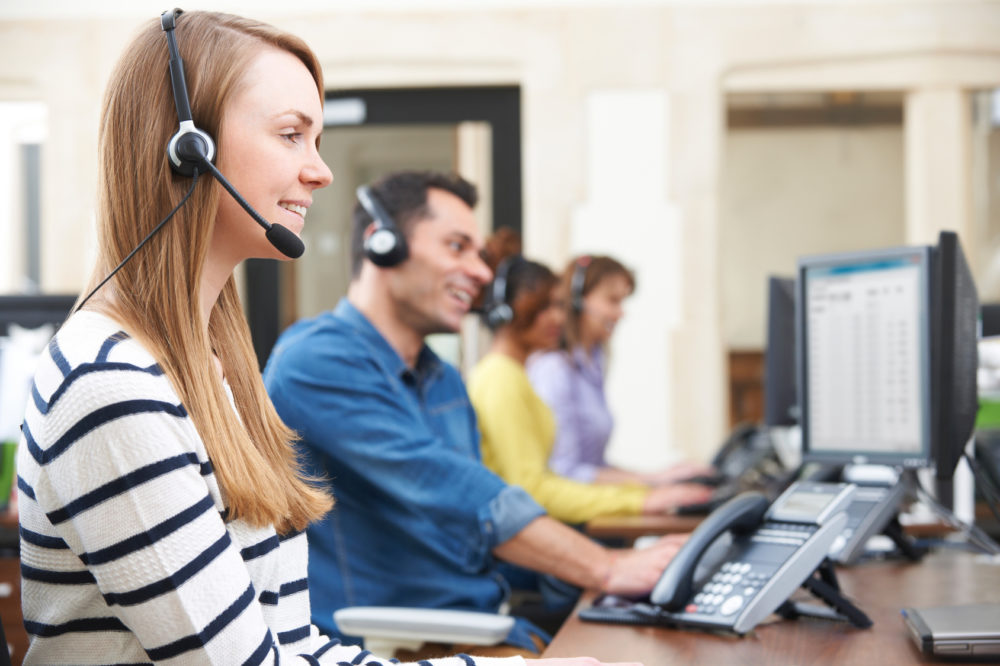 Female Customer Services Agent In Call Centre